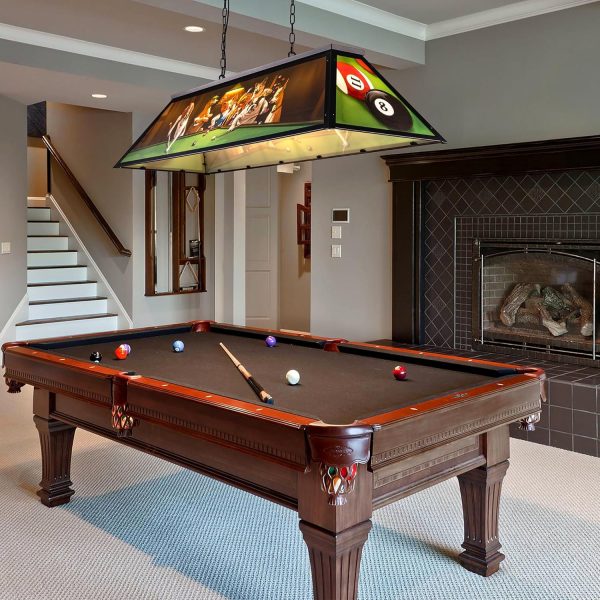 Wellmet Black Pool Table Light 5-Light Dogs Billiards Design-3