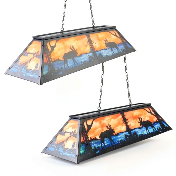 Wellmet Farmhouse Chandelier Billiard Table Lighting Deer-2