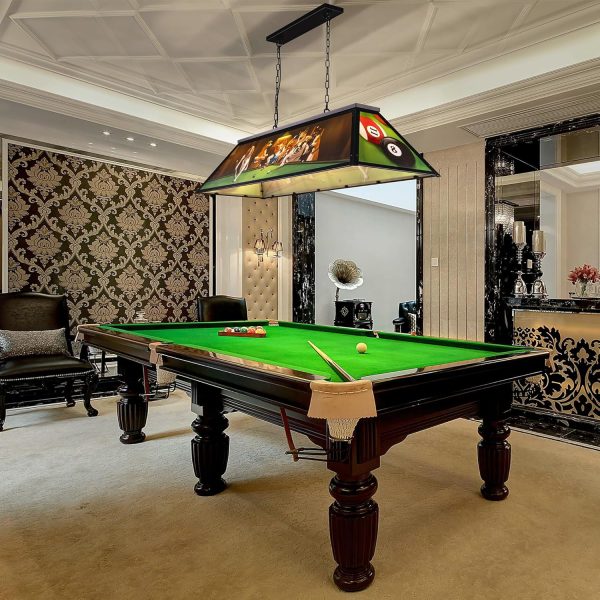 Wellmet Black Pool Table Light 5-Light Dogs Billiards Design-6