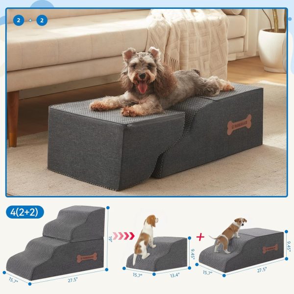 Nordjager Dog Stairs Fleece Memory Foam Pet Steps-1