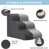 Garnpet Fleece Dog Stairs Pet Steps Light Grey Dark Grey-5