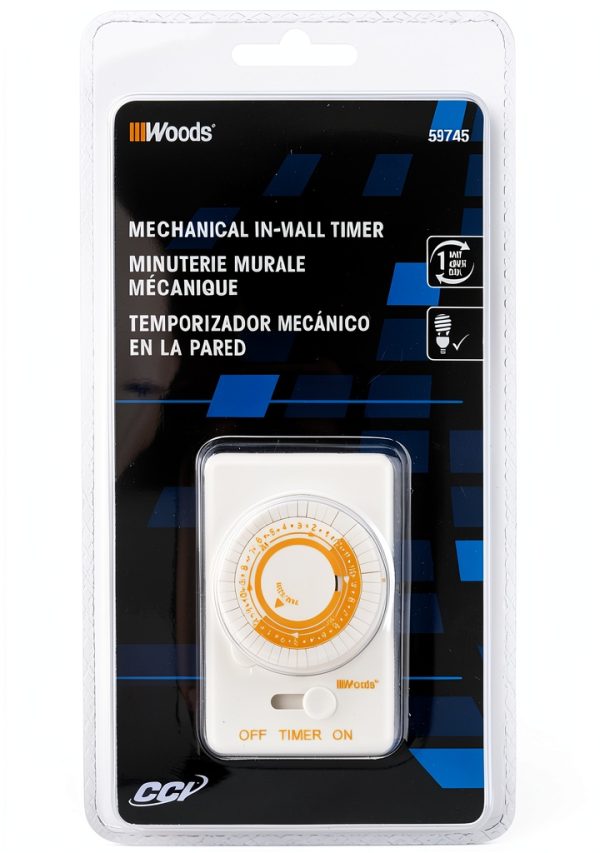 In Wall Timer Switch Woods Mechanical 24HR Timer-1