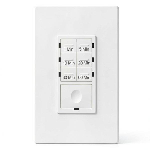 ENERLITES Wall Timer Switch 1 Pack HET06-J6-W 6 Countdown Settings-0