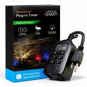 myTouchSmart Programmable Timer Switch Single Outlet Black 2-Inch-0