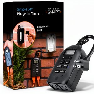myTouchSmart Digital Timer Plug-In Dual Outlet 2" LCD Outdoor/Indoor-0