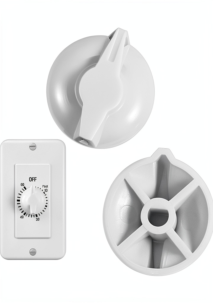 Installing Ymapinc white timer knob replacement on a wall-mounted fan timer