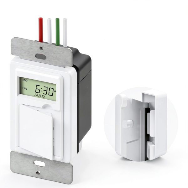 Enerlites HET01-C Programmable Wall Timer Switch White 1-4 Pack-2