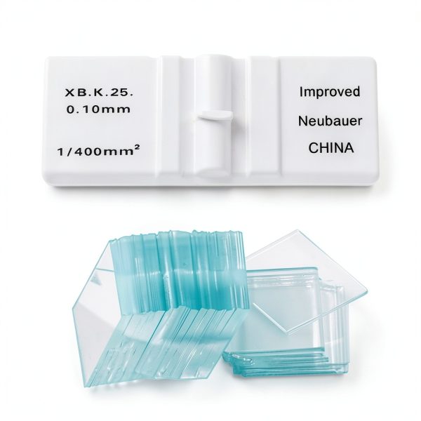 Hemocytometer SHAUSE Blood Count Glass Chamber with 100 Cover Slides-0
