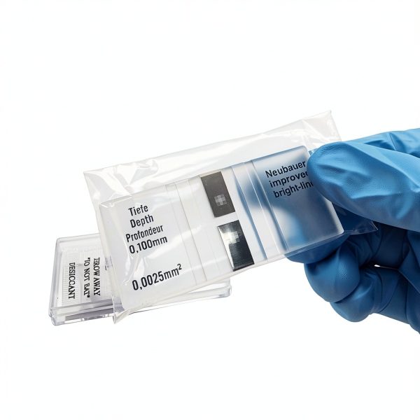 CONSINA Blood Counting Chamber Neubauer with Lines and 2 Coverslips-0