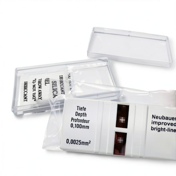 CONSINA Blood Counting Chamber Neubauer with Lines and 2 Coverslips-6