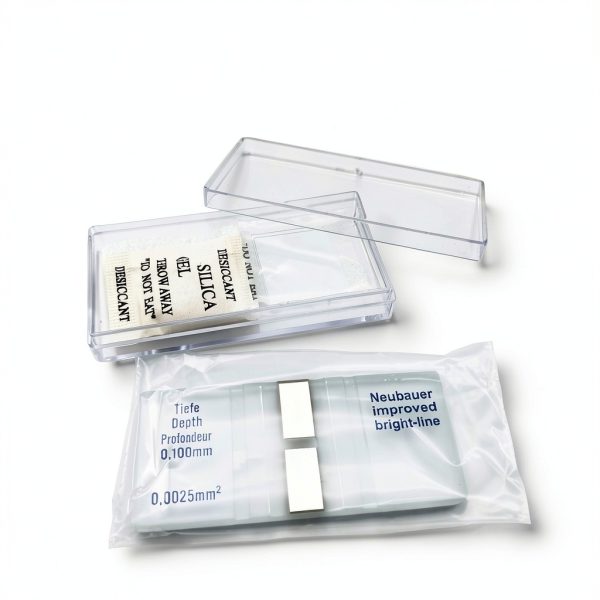 CONSINA Blood Counting Chamber Neubauer with Lines and 2 Coverslips-4