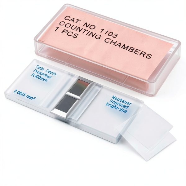 Improved Neubauer Hemocytometer Chamber Creahub Bright Line + 2 Covers-4